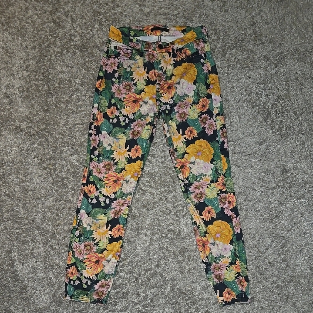 7 For All Mankind Floral Ankle Jeans Floral Print